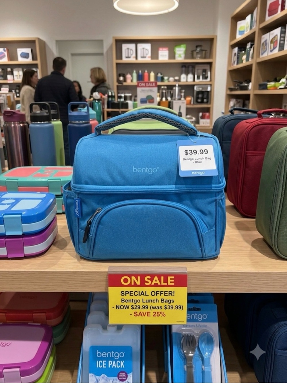 Blue Insulated Lunch Bag - Portable Meal Organizer